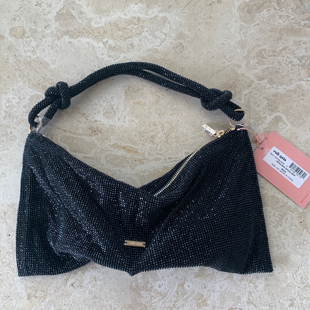 Cult Gaia Hera Mini Shoulder Bag New With Tags Black Sequin $500